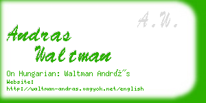 andras waltman business card
